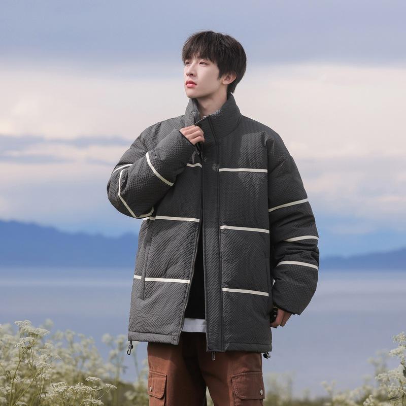 Warm and cold-resistant i stand-up collar down jacket fashion sense winter new Korean version loose casual versatile