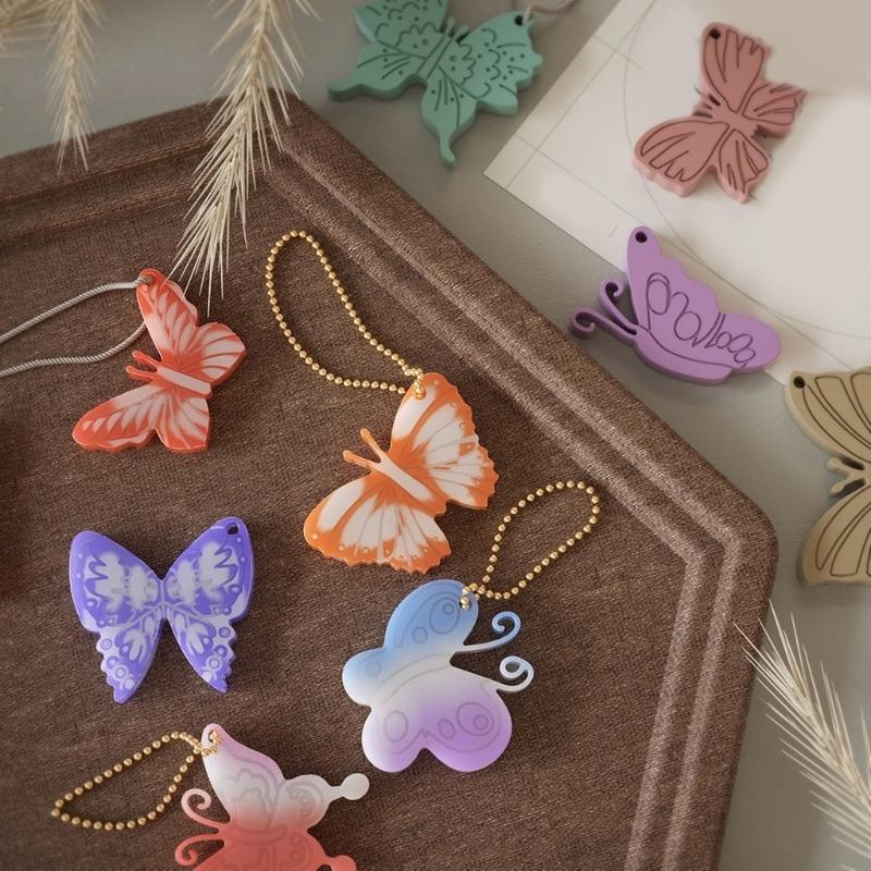 Flexible Pendant Mold Silicone Crafts Molds Butterfly Shaped Keychain Moulds Silicone Texture Gift for Hand Making Lover