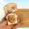 Mini Steamed Bun Stress Relief Keychain, Slow Rebound Soft Squeeze Decompression Toy Fidget Clicker Key Ring Bag Pendant Gifts