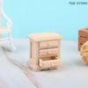 1PCS Wooden Miniature Bedside Cupboard 1:12 Dollhouse Furniture DIY Accessories Decor