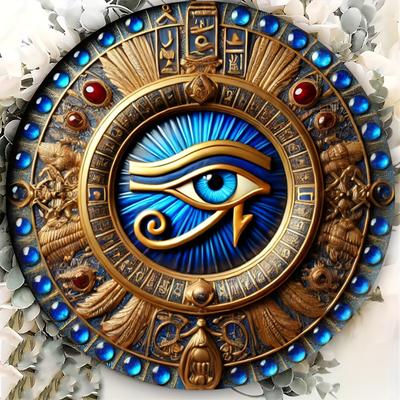 1 ks kulatý staroegyptský symbol Horova oka, nástěnné umění, 8palcový dřevěný obklad, tištěné mytologické symboly, venkovní a vnitřní