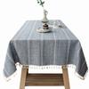 Fabric Dining Table Cloth European Striped Jacquard Hollow Cotton And Linen Tablecloth Coffee Table Tablecloth Nordic Style