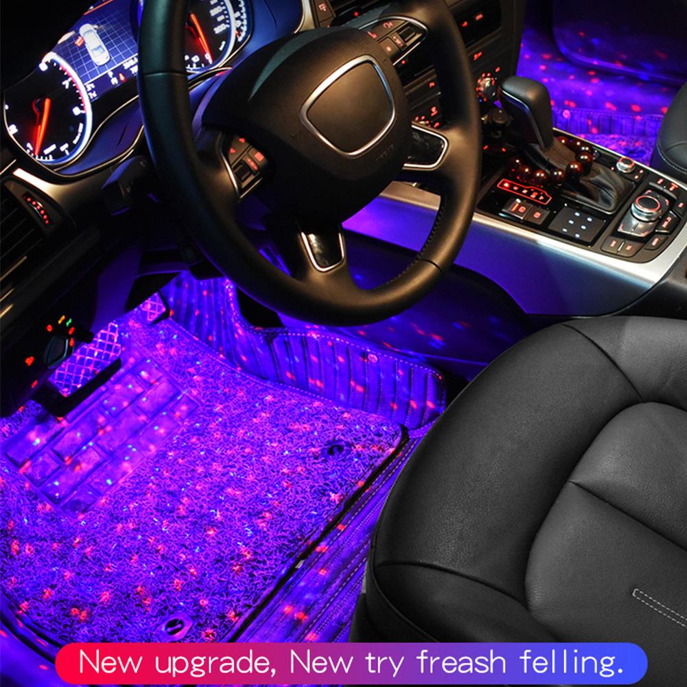4Pcs Star Effect Car Interior Decorative Light Seat Bottom LED Light Strip Kit