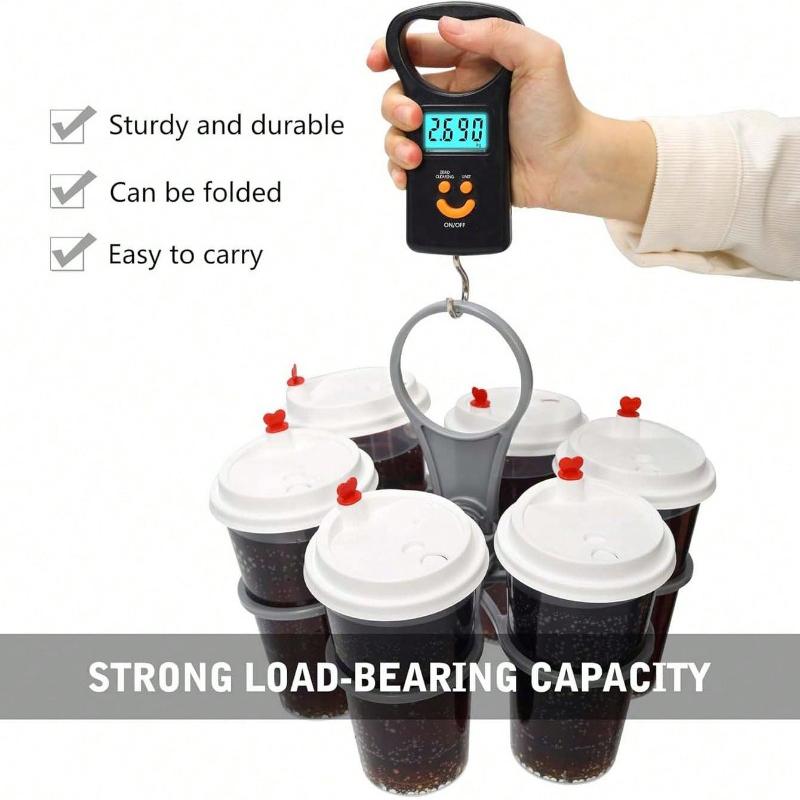 1/2PCS 6-Slot Foldable Drink Caddy Rotatable Cup Organizer Holder Lightweight Sturdy Plastic Beverage Holder Party Accessory