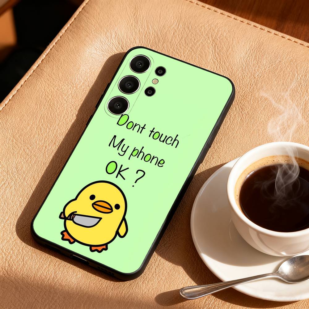 1PC Dont Touch My Phone Phone Case For Samsung S26,S25,24,23,22,30,21,10,9,Ultra,Plus,Lite,FE Soft Black Case