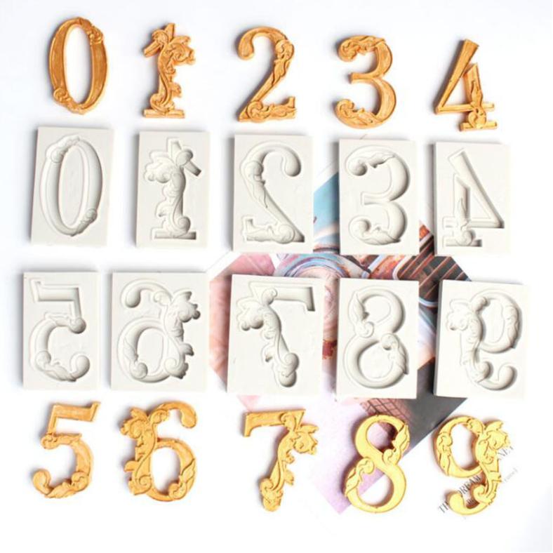 

0-9 Шаблон Цифровая Силиконовая Форма для Сахара, Мягкой Полимерной Глины, Капли Смолы, Форма для Украшения Торта, Ювелирные Аксессуары