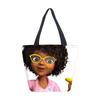 Borsa a Mano da Donna Ragazza Africana Borsa a Spalla Ragazza Borsa in Tela Stampata Tendenza Moda Borsa Tote di Grande Capacità