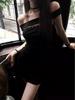 Pure Desire One-Shoulder Black Rivet Dress - Slimming Bodycon Style for Women