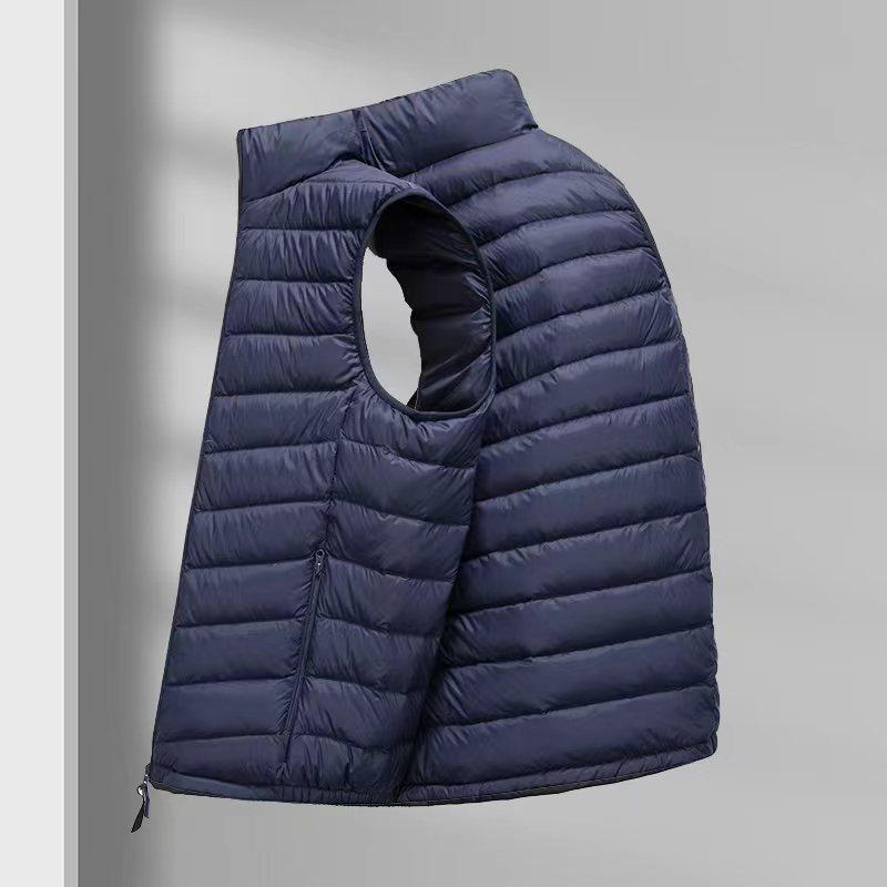 

Men s Premium 90% White Duck Down Vest - Warm, Short, and Lightweight for Autumn and Winter 2XL темно-синього кольору