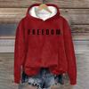 Ladies Fashion Casual Long Sleeve Printed Round Neck Hoodie Pullover Top