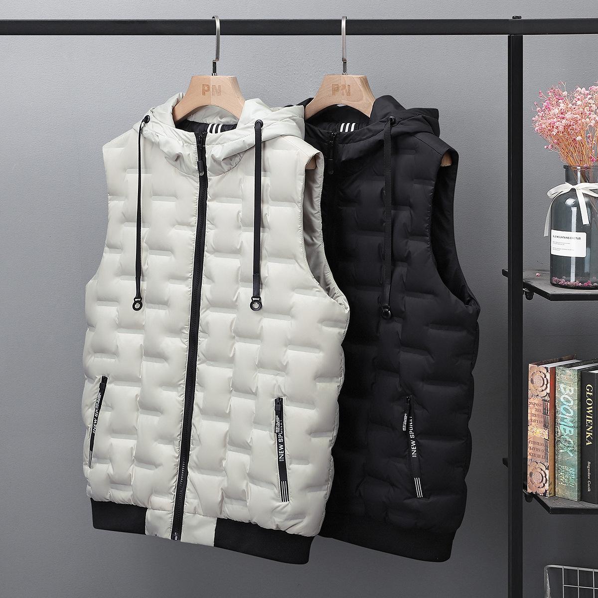 Пуховик Большой жилет с капюшоном Теплый жилет Короткая легкая куртка без рукавов — фото 4