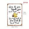 2D Flat, 2D Flat Effect Piece Winnie and Pijam Classic Dialogue: You Don't Spell Love, Feel It 8x12 Inches, Iron Hanging Wall Su