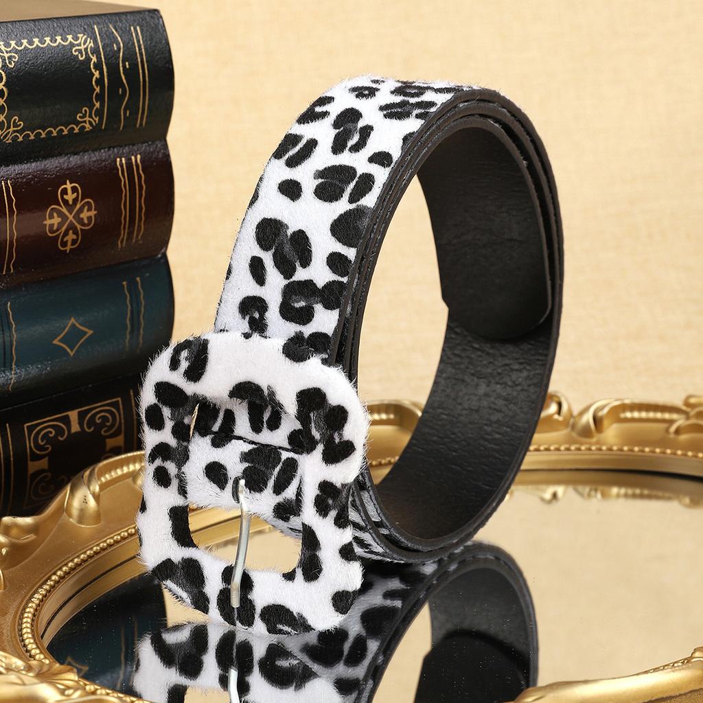 Y2k Leopard Print Design Women's Belt Hip Hop Trendy Girls Fashion Casual Jeans Dress Accessories Pu Leather Waistband Girdle