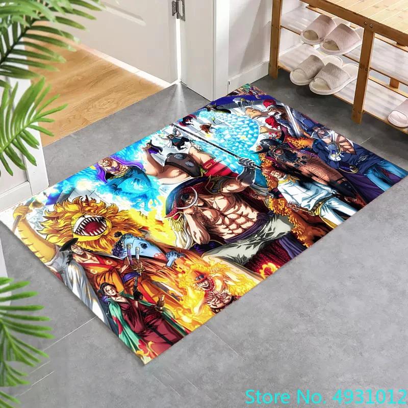 Creative 3D Cartoon Carpet  Anime One Piece Ace Anime Print Living Room Bedroom Decoration Rug Children Anti Slip Crawling Mat