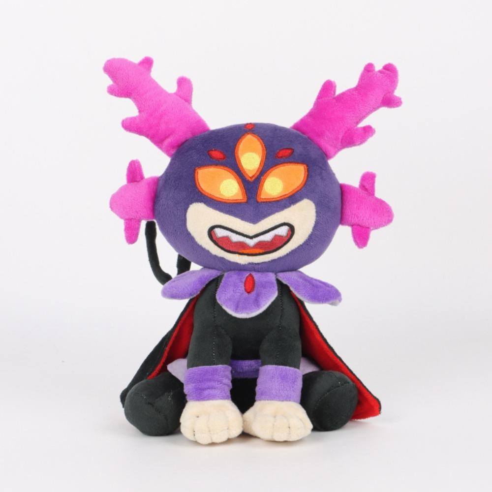 

Новая Фиолетовая Демон Плюшевая Кукла Мультяшный Злодей с Рогами и Плащом Мягкая Набивная Игрушка Милая Фигурка Монстра Коллекционная Подарок для Детей Фанатов Игр Height:25cm