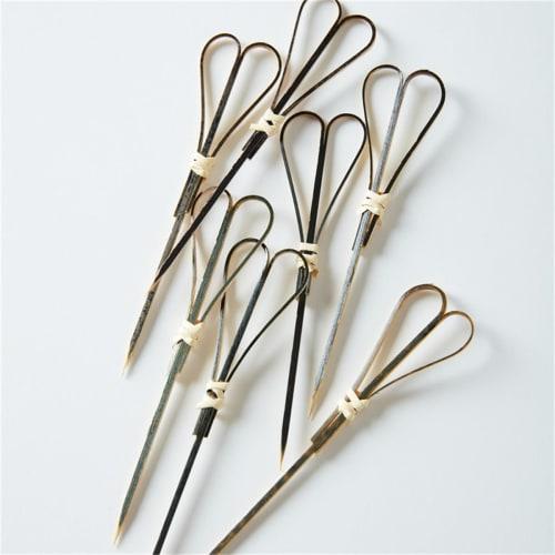 SITEDAN Cocktail Picks, Disposable Bamboo Fruit Picks, 100 Pieces, Scissor-Shaped, for Appetizers, Sweets, and Toothpicks, Perfect for Cafes, Food Dec