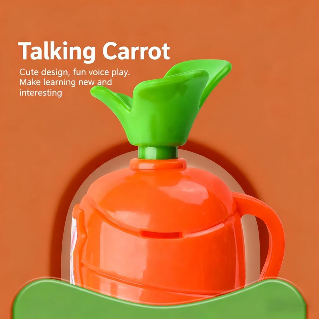 Kids Recorder Pen Toy with 15-Second Playback Cute Carrot Recorder Device Writing Ballpoint Pen for Boys Girls