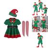 Festive Green Elf Santa Claus Costume For Adults And Kids Perfect For Family Christmas Celebrations