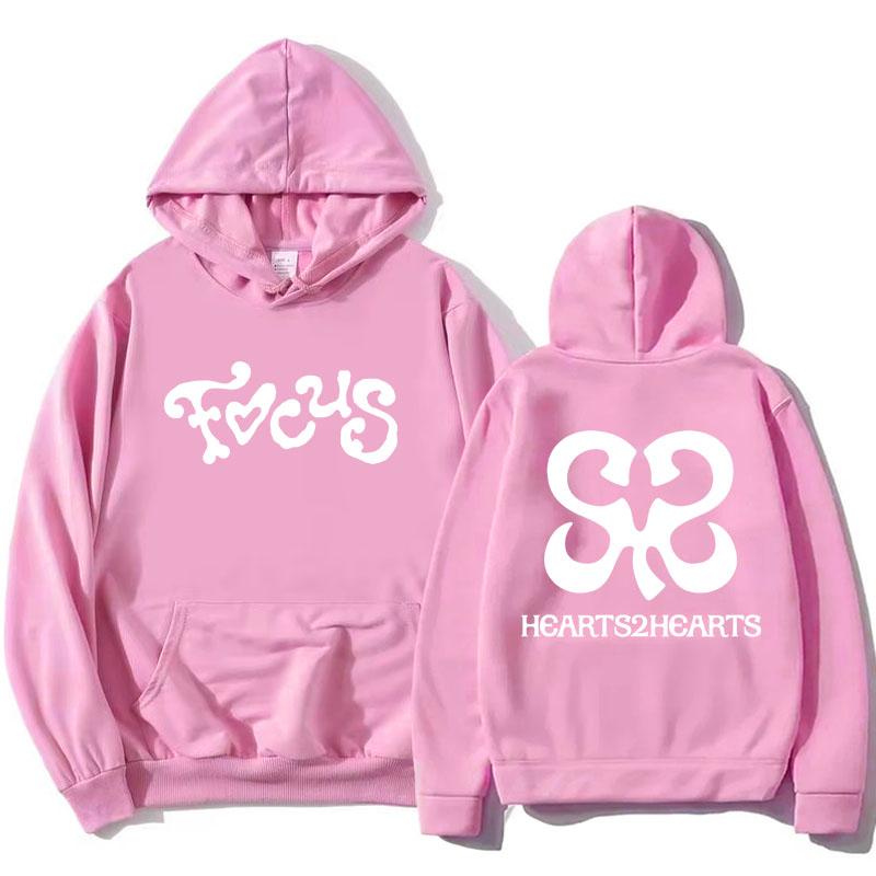 Focus Hearts2Hearts Hoodies Korea Girls Band Fashion Sweatshirts Long Sleeve Winter Hooded Pullovers Women Men Clothing Casual
