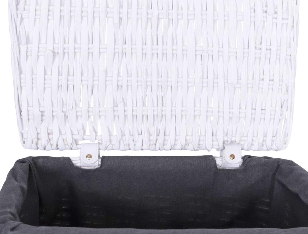 Kosz Wiklinowy 48X36X66 Cm - 114L - Biało-Szary