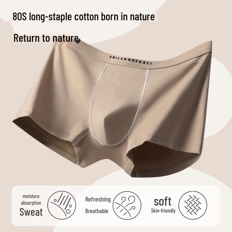 Palando Men's 3-Pack Pure Cotton Anti-bacterial Boxer Briefs