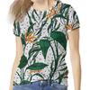 Summer Round Neck Botanical Pattern 3D Print Top Fashionable Casual Short Sleeved Women's T-shirts