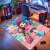 Rainbow Ruby Cartoon Girl Character Print Area Rug Non‑Slip Rectangular Floor Mat Kids Fantasy Animation Decor Rug for Bedroom Living Room