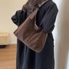 Autumn And Winter Retro Bag Women'S Maillard Style Suede Face Tote Bag Large Capacity Commuter Leisure Single