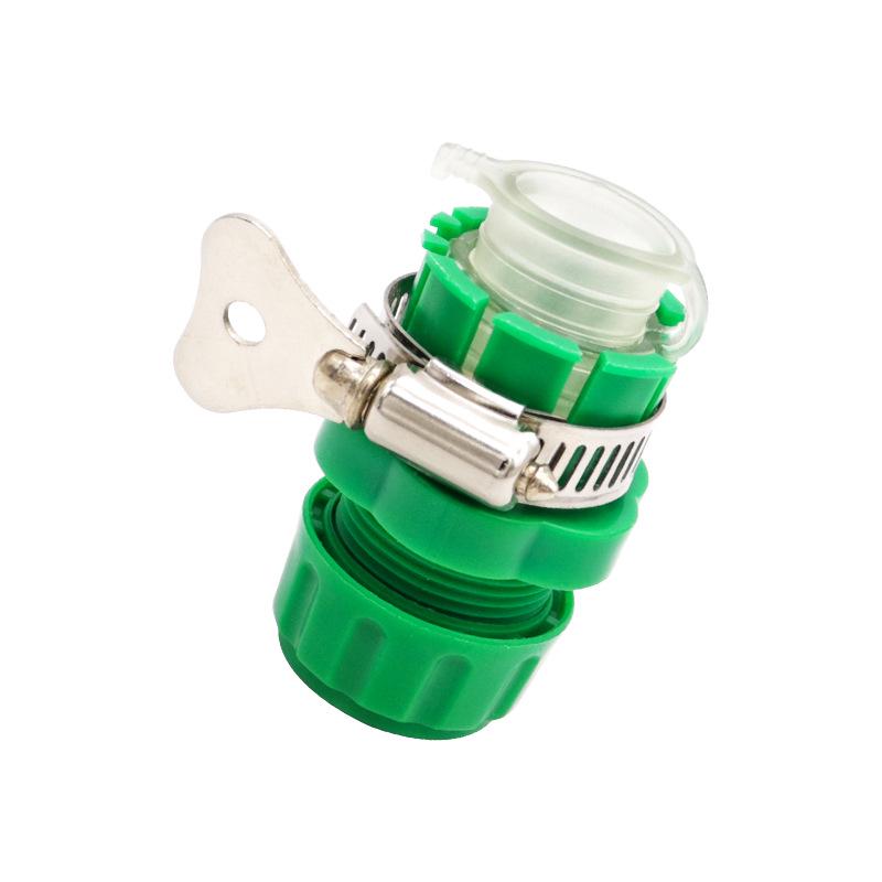 Multifunctional 4-Point Faucet Connector: Quick-Convert Plastic Nipple for Car Wash Water Gun