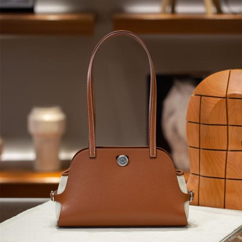 Small Leather Crossbody Bag - Fashion Casual Handbag Women 23cm Solid Color 2025 Fall