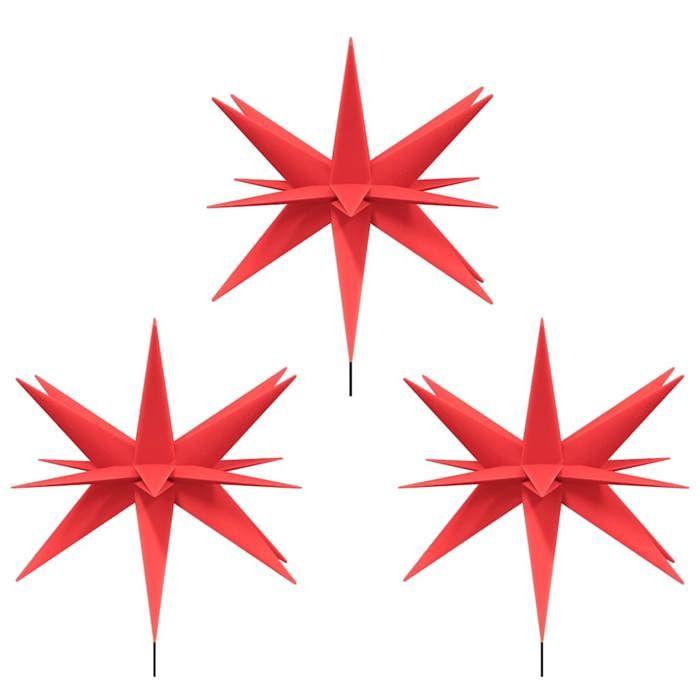 VidaXL Lumières de Noël avec Piquets LED Pliables 3 pcs, Éclairages d'Étoile de Noël, Décorations Lumineuses de Noël 356199
