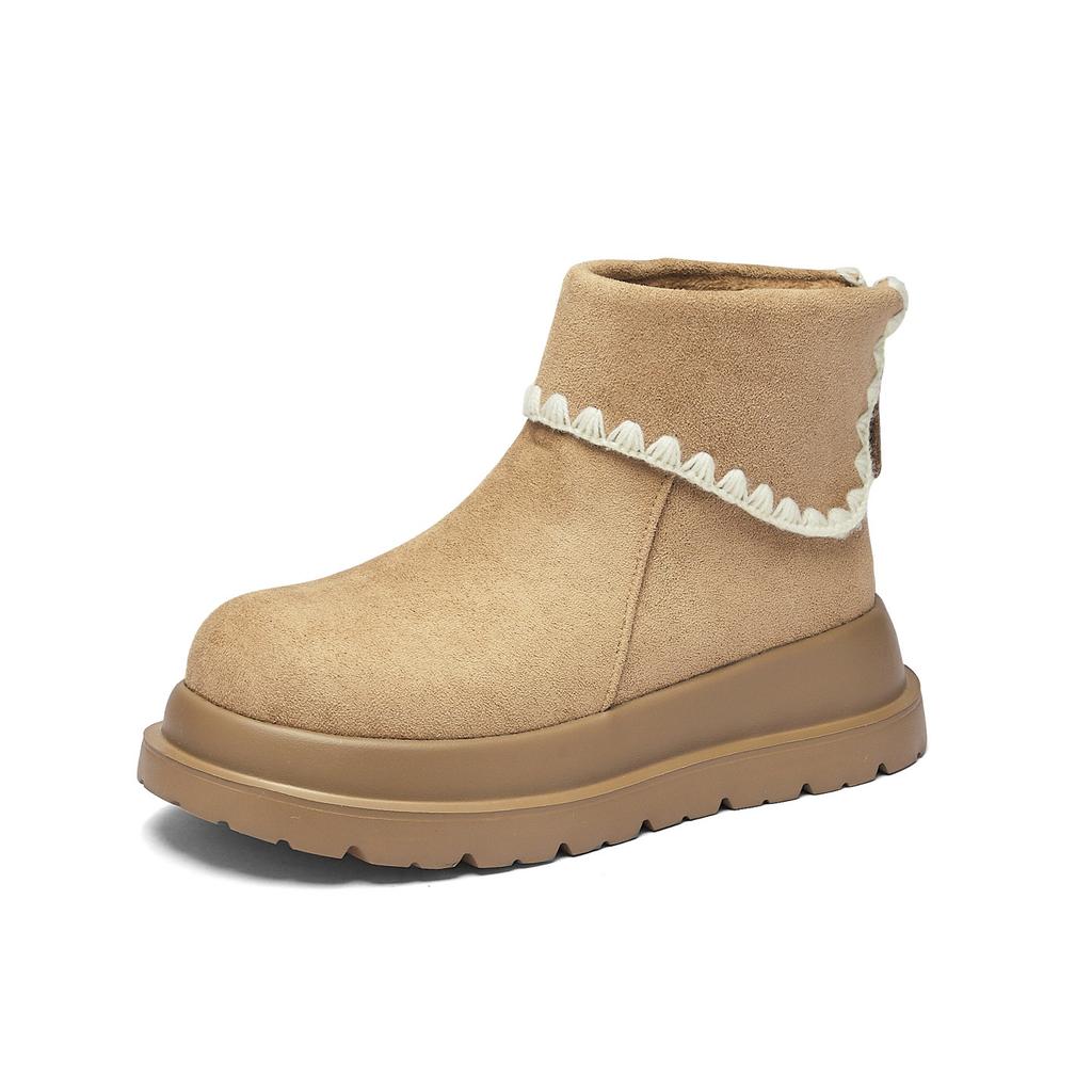Augustine platform snow boots new autumn and winter wasteland wind retro velvet Martin boots cotton boots