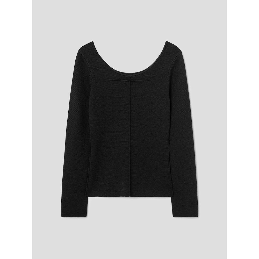 Anggae Scooped Neck Pullover Black