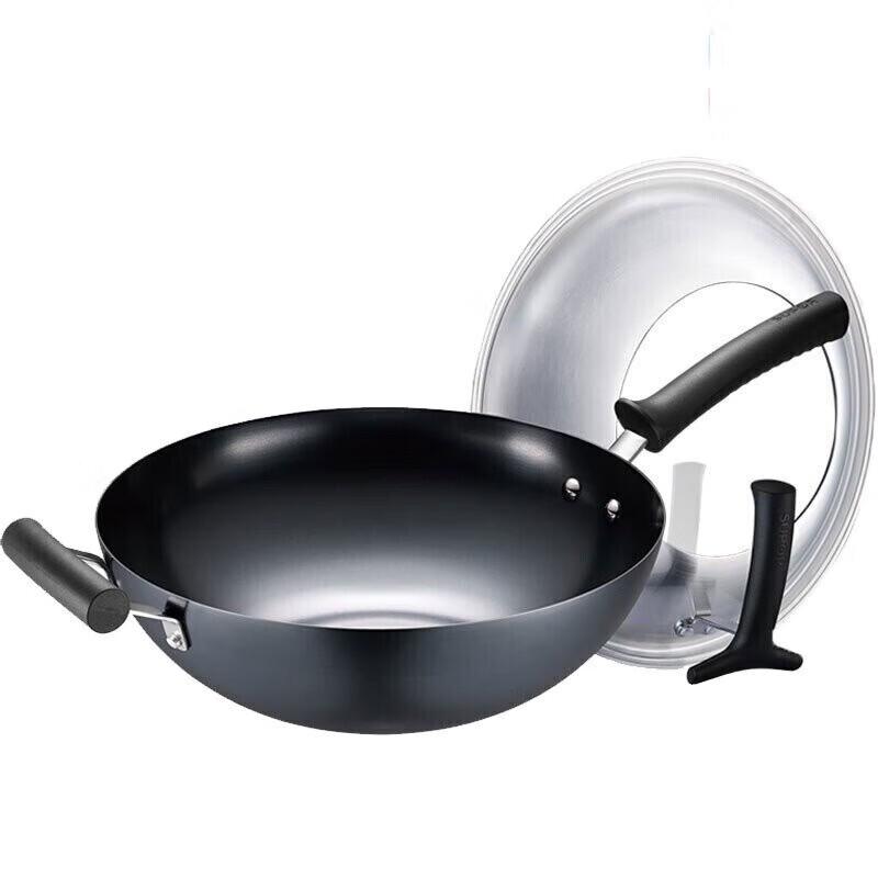 SUPOR True Iron No-Coating Wok with Standable Lid