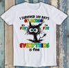 Schwarze Katze 100 Tage Schule Es ist in Ordnung Mir geht es gut Geschenk T-Shirt M1721