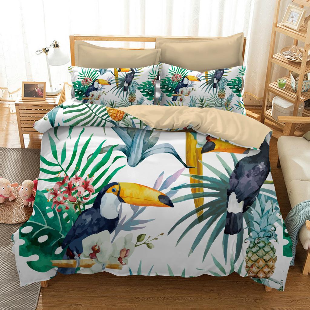 Dropship Digital Print HD Wolf Bedding 3D Tropical Rainforest Animals Duvet Cover Bed Linings Double King Size Comforter Cover