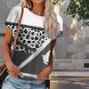 Women Summer T Shirt Leopard Print Print Retro Fashion Short Sleeve Tees Casual   Printed  Tops