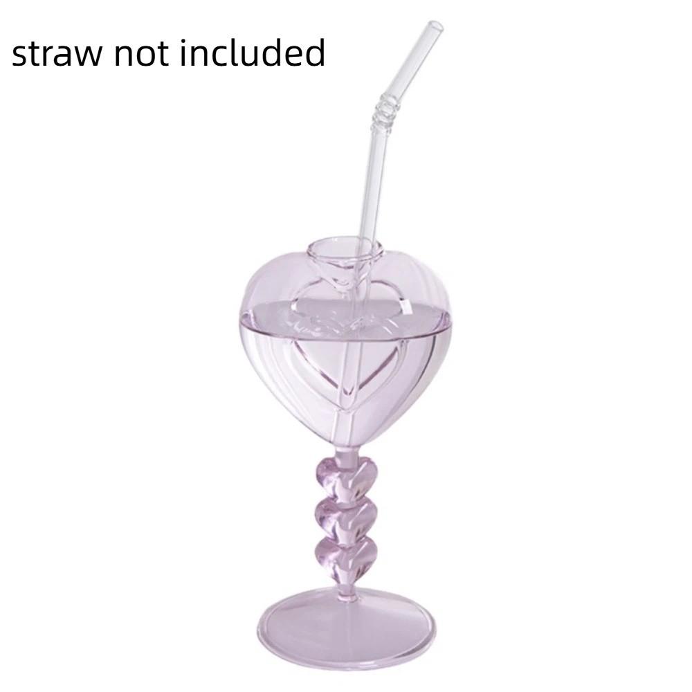 Transparent Heart Shaped Glass Large Capacity Juice Drink Glass Unique Cocktail Glasses Pub