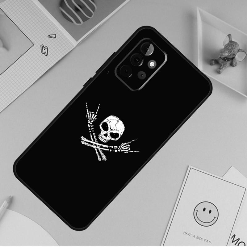 Rock and Roll Totenkopf Hülle Für Samsung Galaxy A53 A33 A23 A13 A06 A56 A16 A36 A55 A35 A17 A54 A34 A14 A52 A32 A15