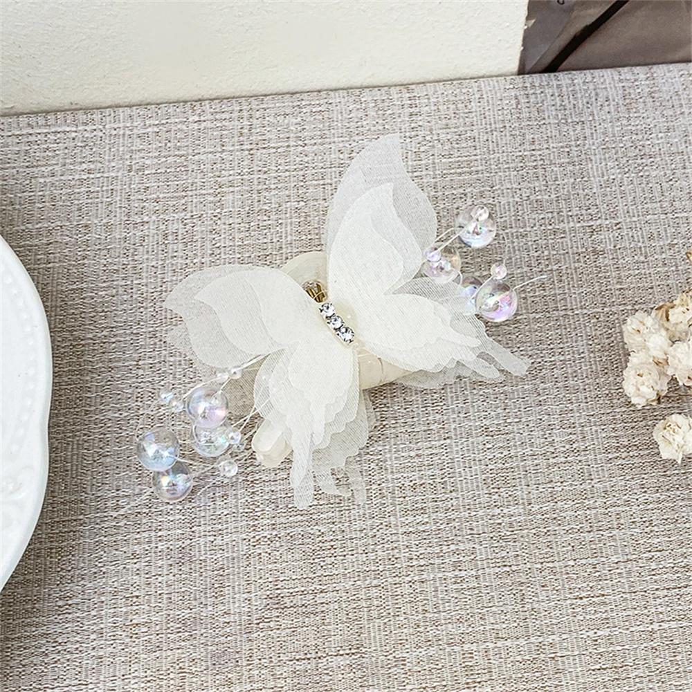 

Новый маленький зажим-краб с горным хрусталем в виде бабочки для женщин, милый темперамент, заколка для волос, зажим-акула, модные аксессуары для волос для девушек