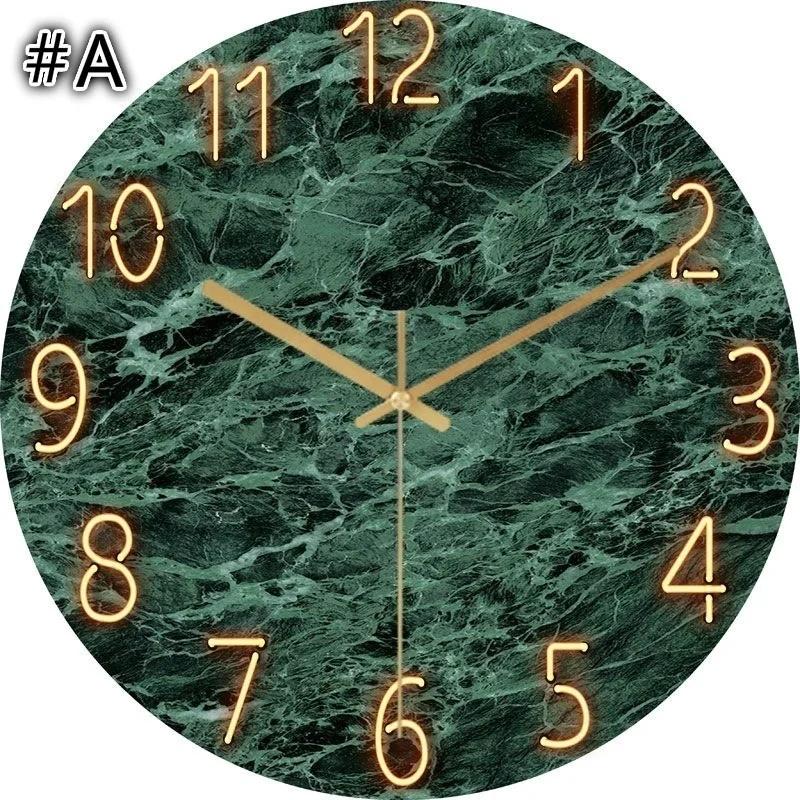

12-дюймовые модные стеклянные кварцевые часы для дома, тихие тихие простые часы A