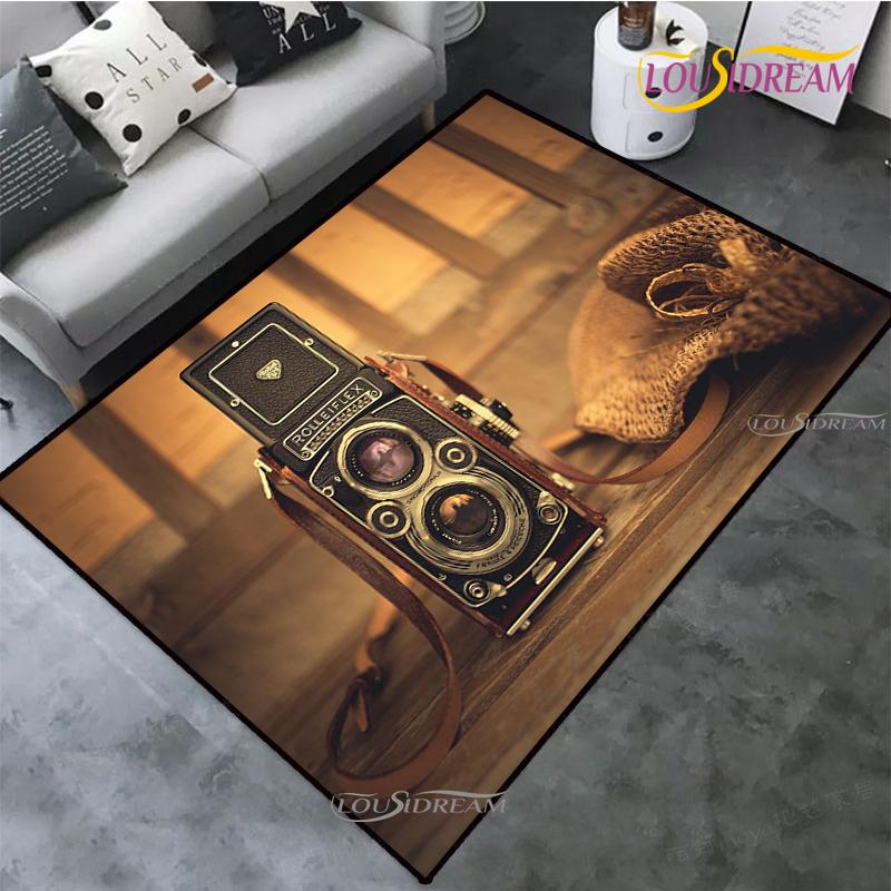 Vintage Camera carpet children play Rug living room bedroom Kitchen non-slip Mats Decor photography props birthday gift Alfombra