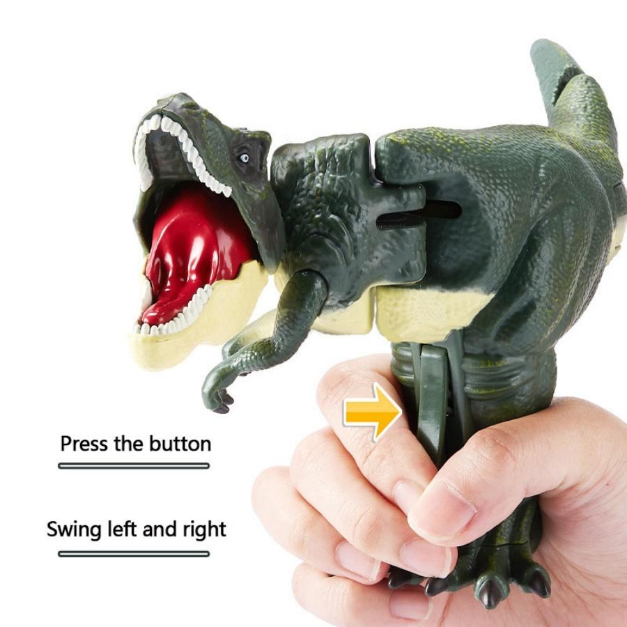 Press Bite Roaring Electronic T-Rex Dinosaur Toy, Shaking Head & Sound Effects, Interactive Tyrannosaurus Gift For Kids