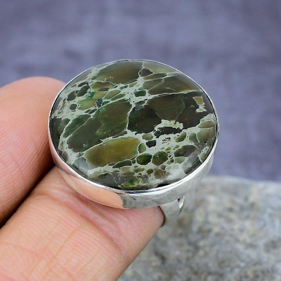 

Sea Sadement Jasper Gemstone Handmade 925 Sterling Silver Ring Ювелирный подарок для женщин