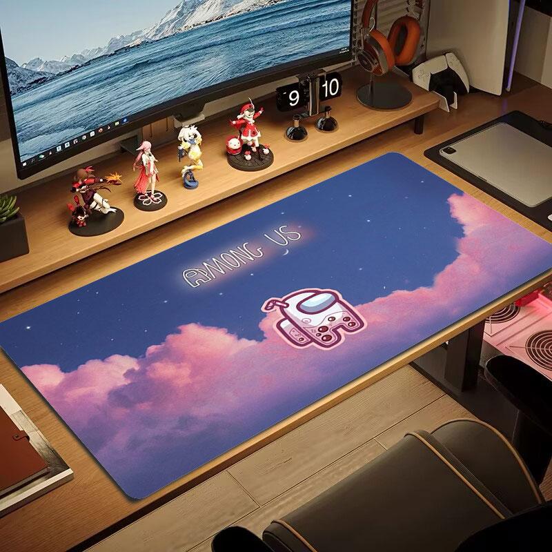 Among Us Large Size Mouse Pad Large Gaming Table Cushion Non-slip Laptop Tablet Big Mousepad XXL Mat Mini PC Playmat With Lock Edge