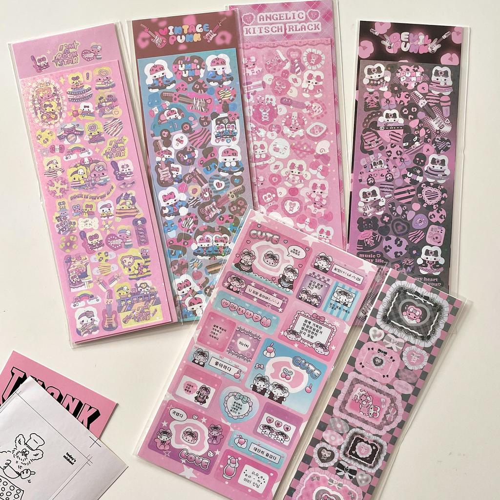 MINKYS New Arrival 4PCS 6PCS 8PCS Full Set Kawaii Photocards Decorative Stickers DIY Scrapbook Stickers Confetti Sticker