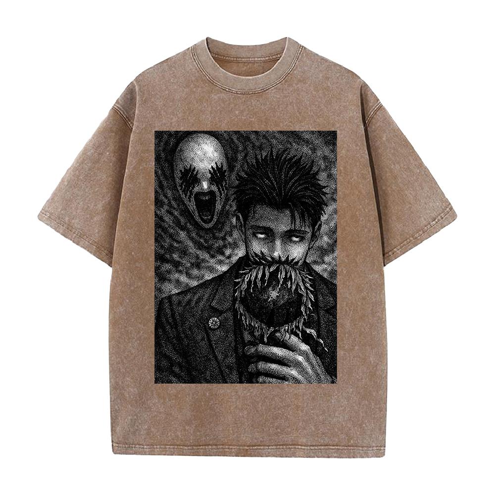 

Hiromi Higuruma Jujutsu Kaisen T Shirt Anime Washed Oversized T-shirt Summer Casual Short Sleeve Cotton Tees Tops Men Clothing S коричневый