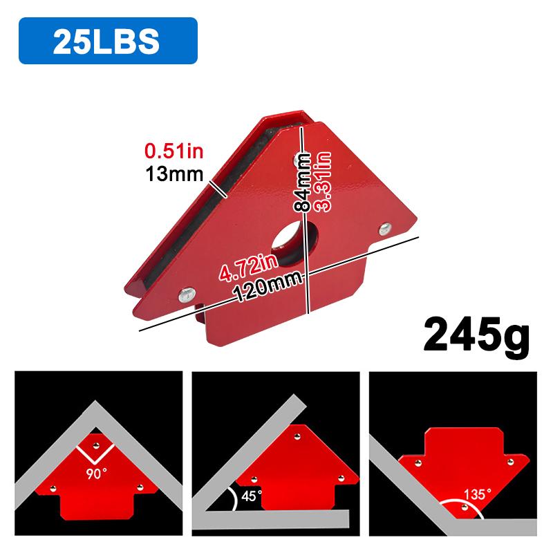 

1 шт. 25 фунтов магнитный сварочный локатор электрическая сварка вспомогательный отсос прямоугольный магнит косой угол железный отсос вспомогательный инструмент