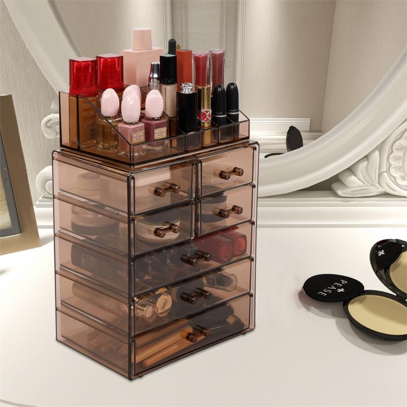 2pcs Cosmetics Storage Rack Shelf Multifunctional Large Capacity Space Saving Organizer With 7