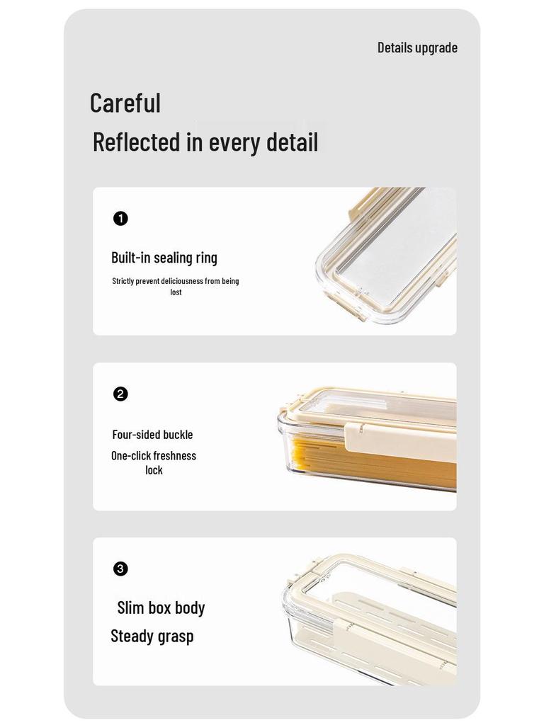Food-Grade Large Capacity Noodle Storage Box with Handle and Seal